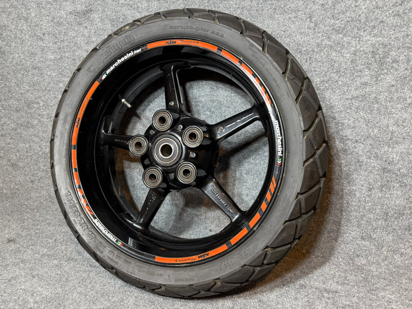 6101000114430 KTM 990 Brembo Marchesini Rear Wheel & Tire Black