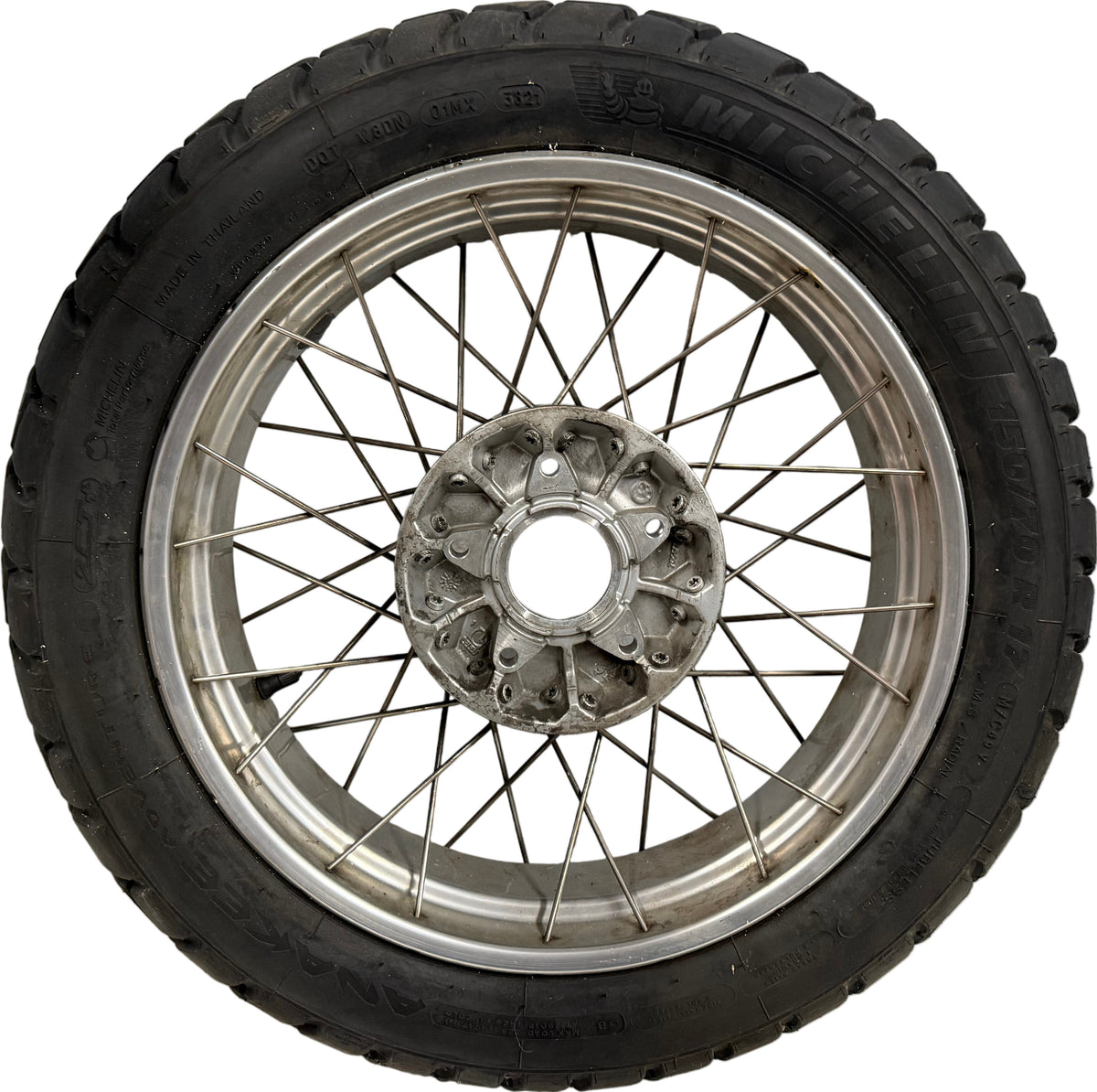 BMW R 1200 GS rear cross-spoke wheel, 4.00x17, with Michelin Anakee Adventure tire