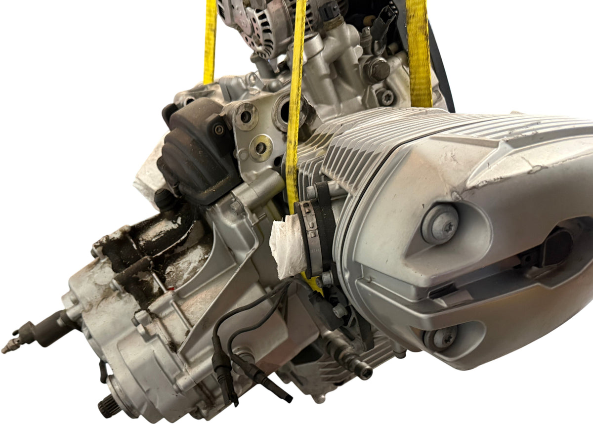 BMW R 1200 GS engine cylinder head detail, magnesium and 2 SPARK markings visible